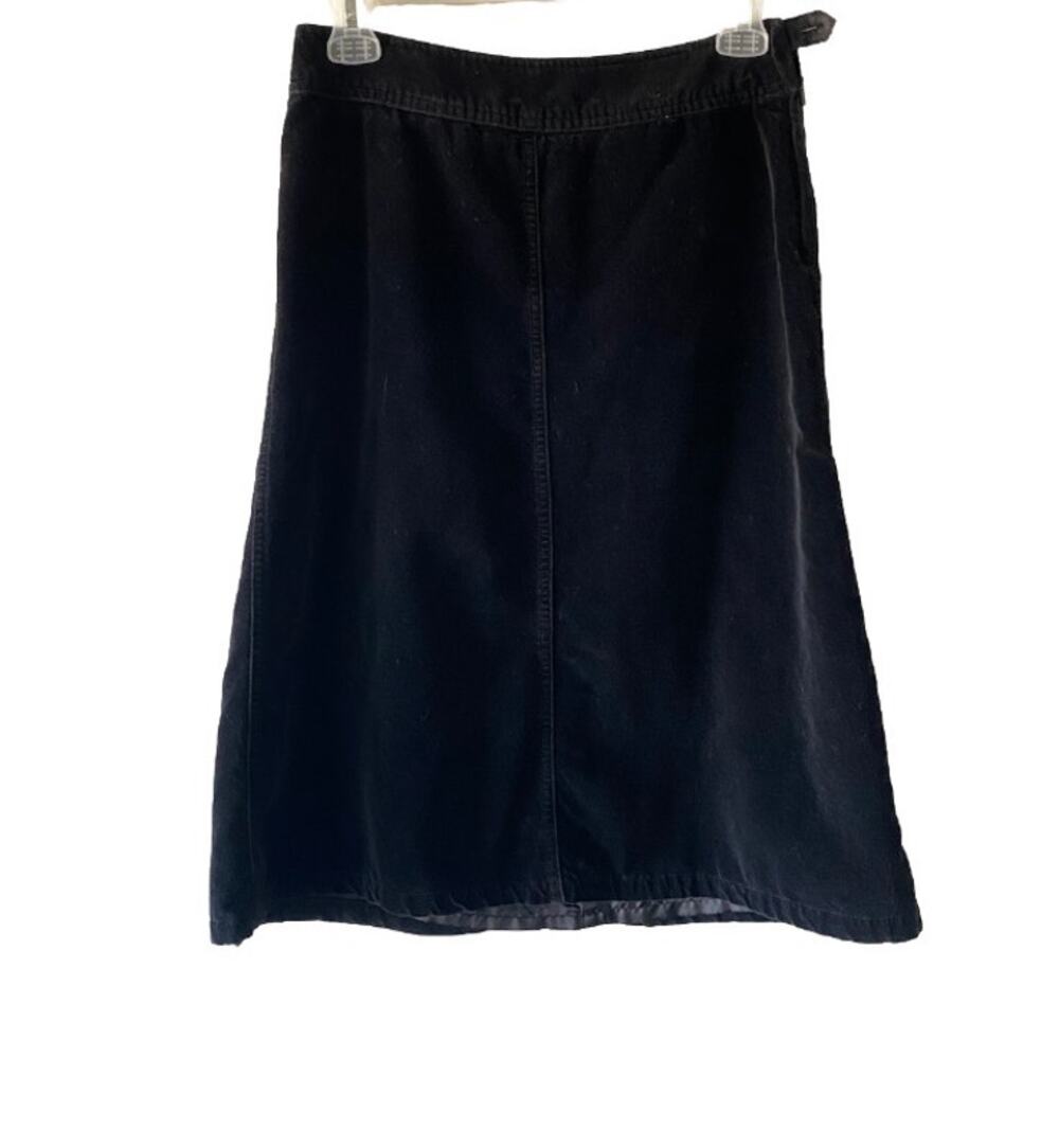 Vintage H&M Black Velvet Midi Skirt- Size 4